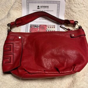 Givenchy Vintage Rare EUC Slouchy Red Leather Hobo Shoulder Bag